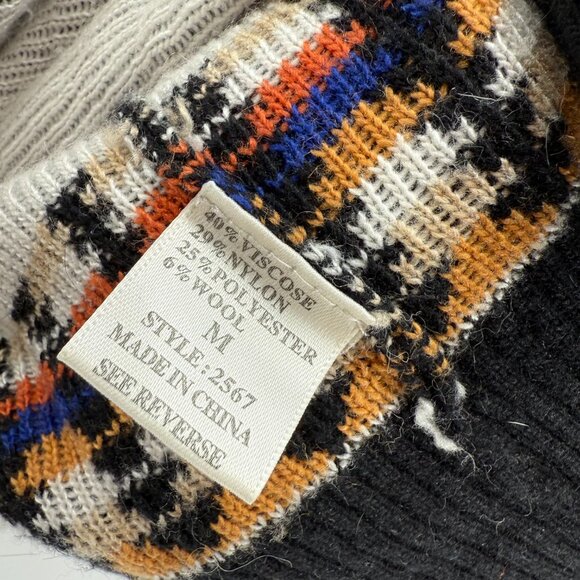 Freeway Aztec print cardigan Womens Sweater Medium Black Layer Open Front - Picture 6 of 9